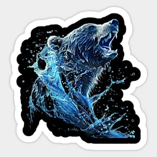 Grizzly Bear Colorful Coats Sticker